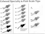 COLWOOD SPECIALTY TIPS  &  FISH SCALE TIPS   & CIRCLE TIPS